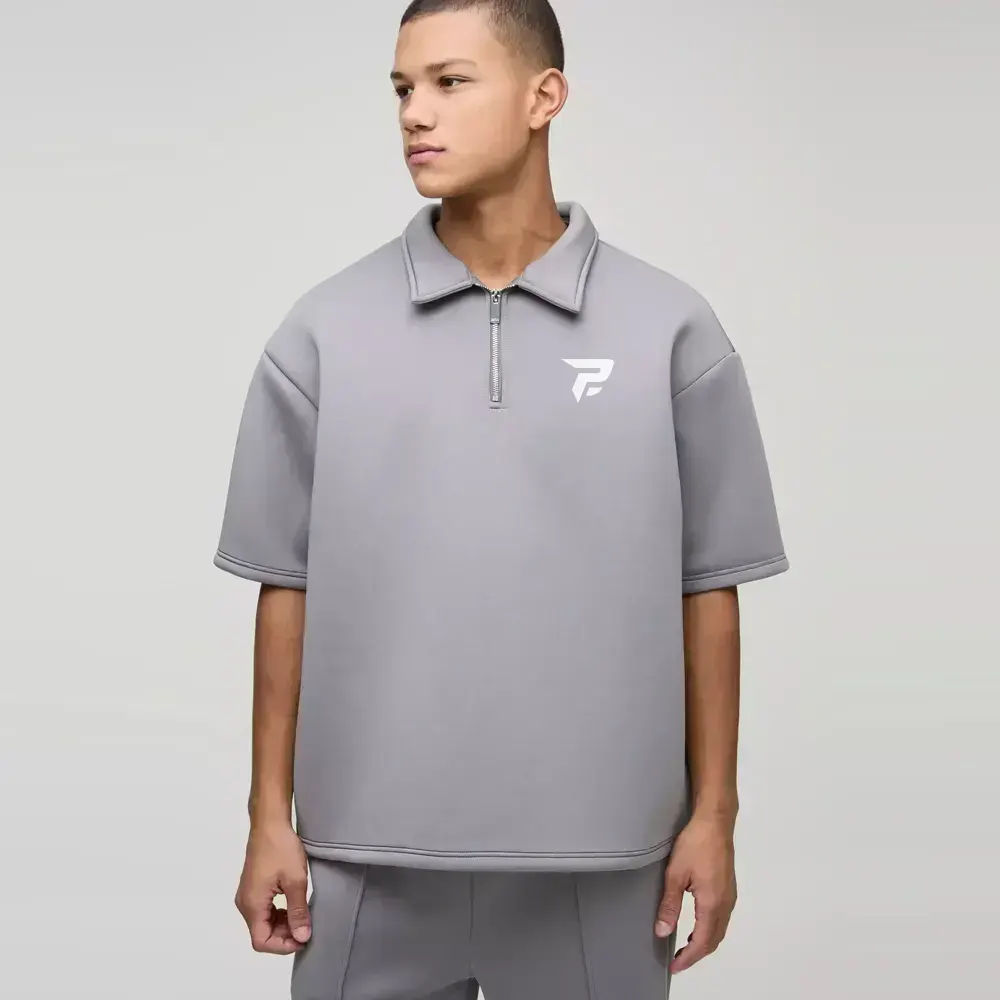 Oversized Short Sleeve Bonded Scuba Polo
