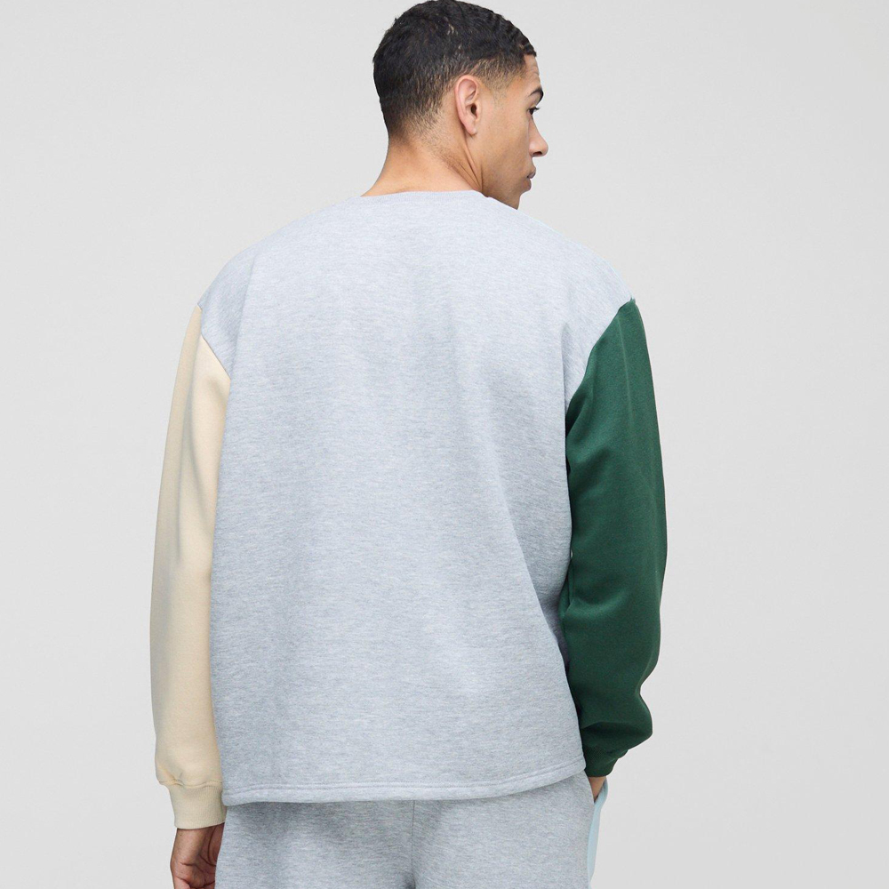 Oversized Man Colour Block Sweatshirt